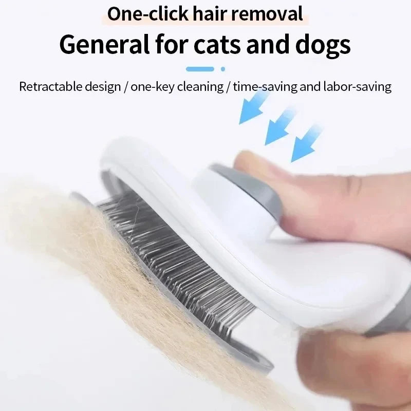 Self-Cleaning Pet Brush                 Remove loose fur, tangles, and dirt in seconds – with one-click cleaning.