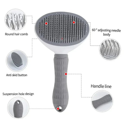 Self-Cleaning Pet Brush                 Remove loose fur, tangles, and dirt in seconds – with one-click cleaning.